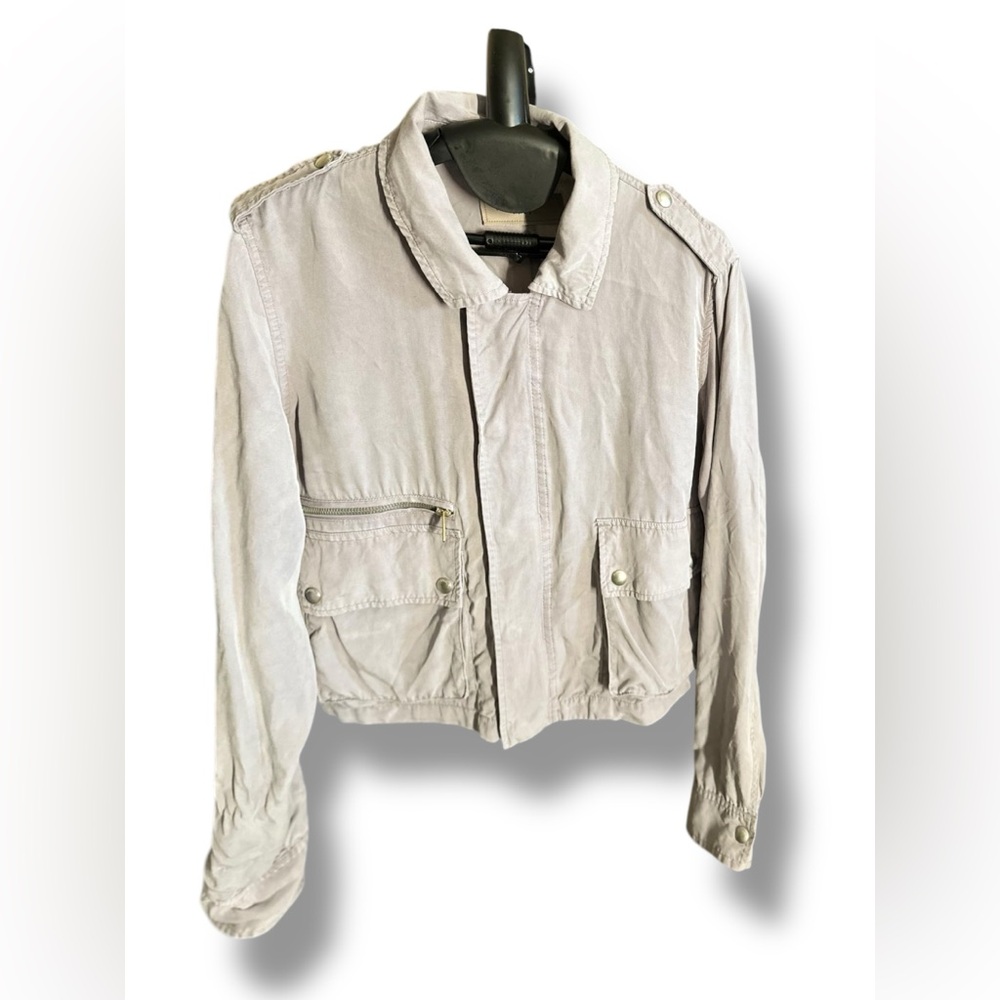 BLANK NYC | Women’s Oyster Cream Full Zip Jacket | Premium 100% Lyocell | Sz:S